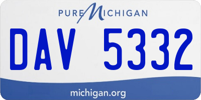 MI license plate DAV5332