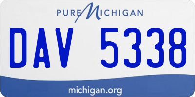 MI license plate DAV5338