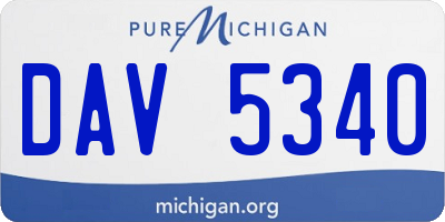 MI license plate DAV5340