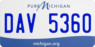 MI license plate DAV5360