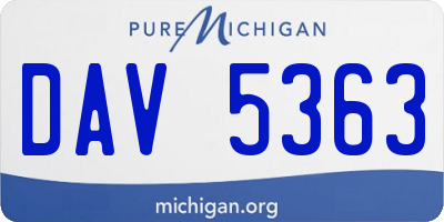 MI license plate DAV5363