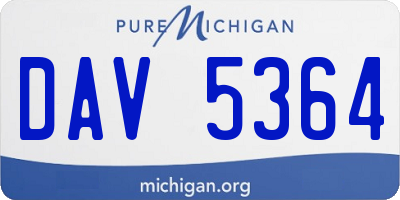 MI license plate DAV5364