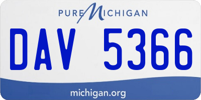 MI license plate DAV5366