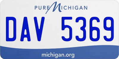 MI license plate DAV5369