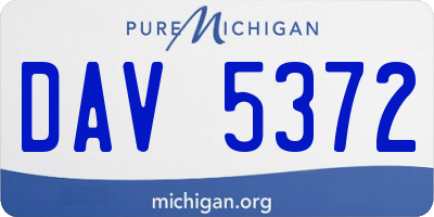 MI license plate DAV5372