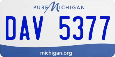 MI license plate DAV5377
