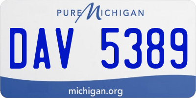 MI license plate DAV5389