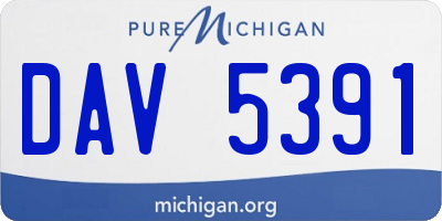 MI license plate DAV5391