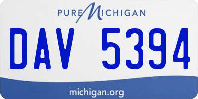 MI license plate DAV5394