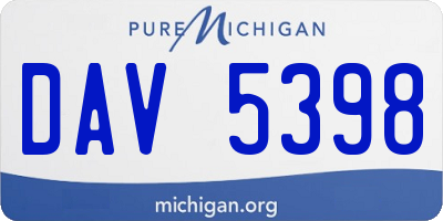 MI license plate DAV5398