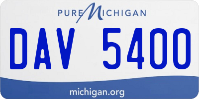 MI license plate DAV5400