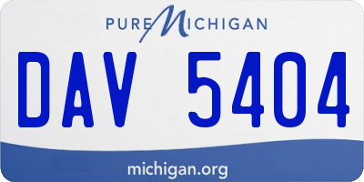 MI license plate DAV5404