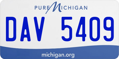 MI license plate DAV5409