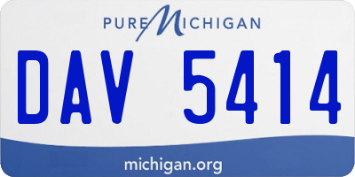 MI license plate DAV5414