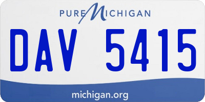 MI license plate DAV5415