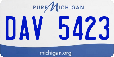 MI license plate DAV5423
