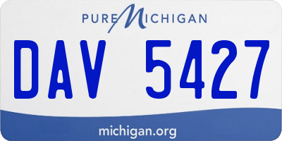 MI license plate DAV5427