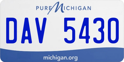 MI license plate DAV5430