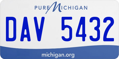 MI license plate DAV5432