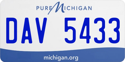 MI license plate DAV5433