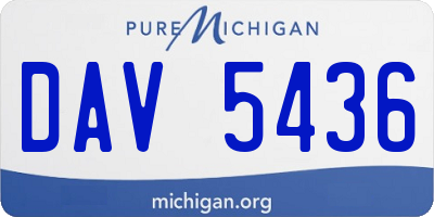 MI license plate DAV5436