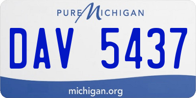 MI license plate DAV5437