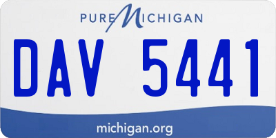 MI license plate DAV5441