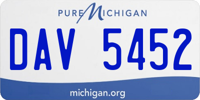 MI license plate DAV5452
