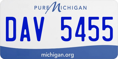 MI license plate DAV5455