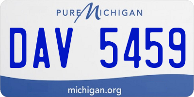 MI license plate DAV5459
