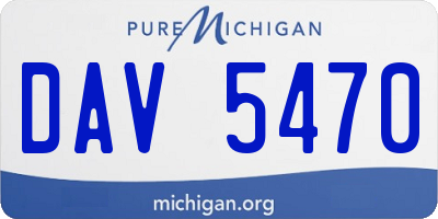 MI license plate DAV5470