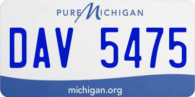 MI license plate DAV5475