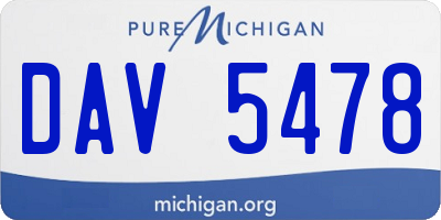 MI license plate DAV5478