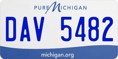 MI license plate DAV5482