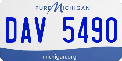 MI license plate DAV5490