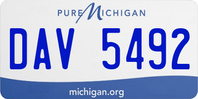 MI license plate DAV5492