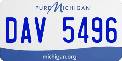MI license plate DAV5496