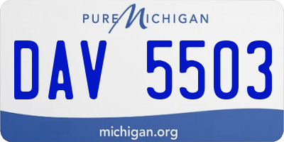 MI license plate DAV5503