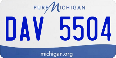 MI license plate DAV5504
