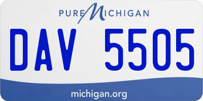 MI license plate DAV5505