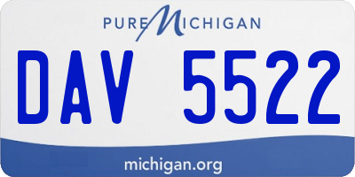 MI license plate DAV5522