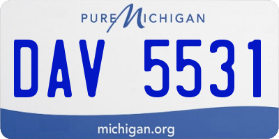 MI license plate DAV5531