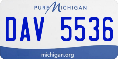 MI license plate DAV5536