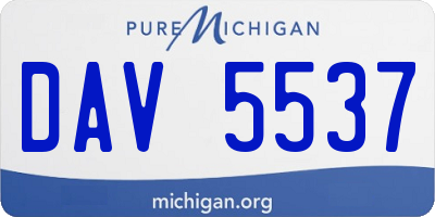 MI license plate DAV5537