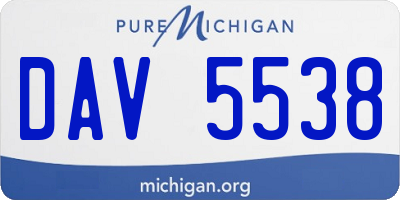 MI license plate DAV5538