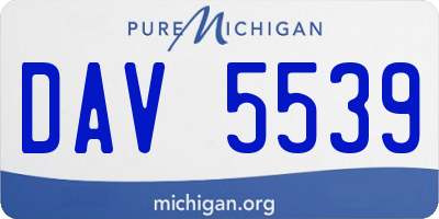 MI license plate DAV5539