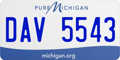 MI license plate DAV5543