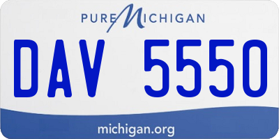 MI license plate DAV5550