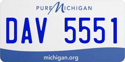 MI license plate DAV5551
