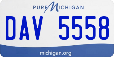 MI license plate DAV5558